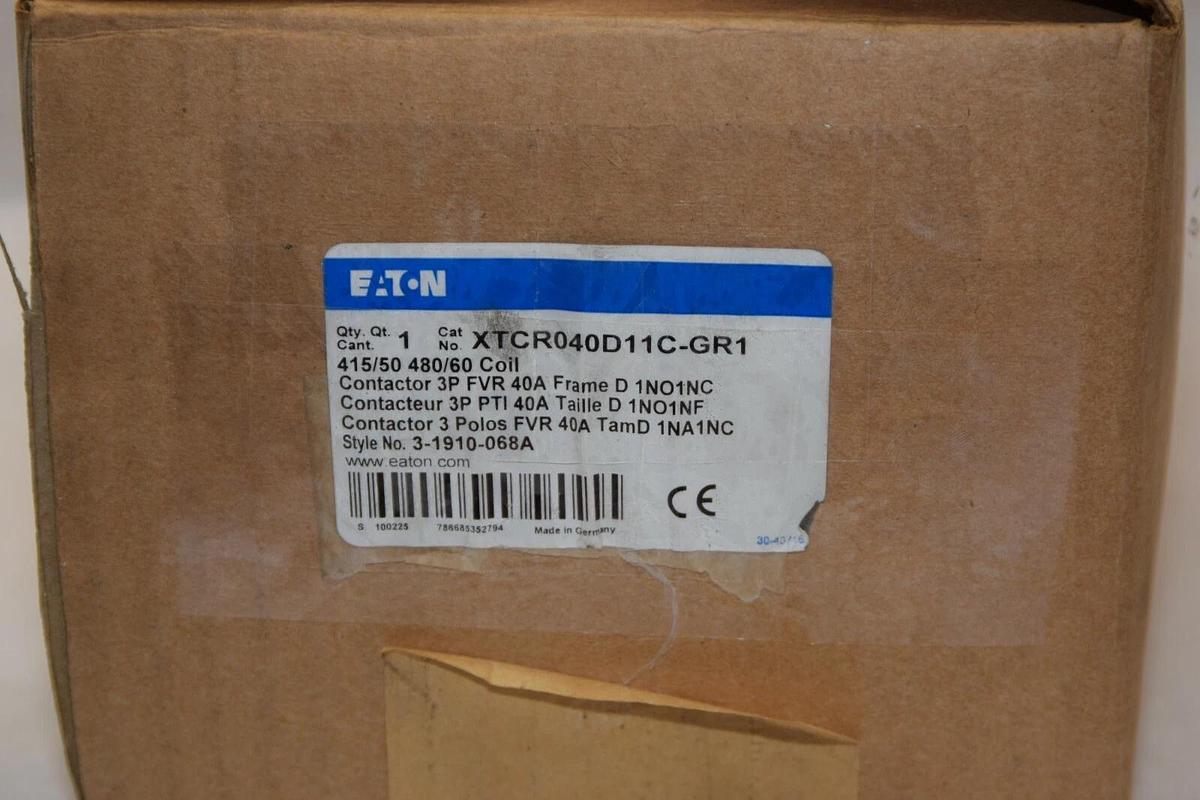 (NEW) EATON XTCR040D11C-GR1 415/480v Coil 40A 3P Magnetic Reversing Contactor