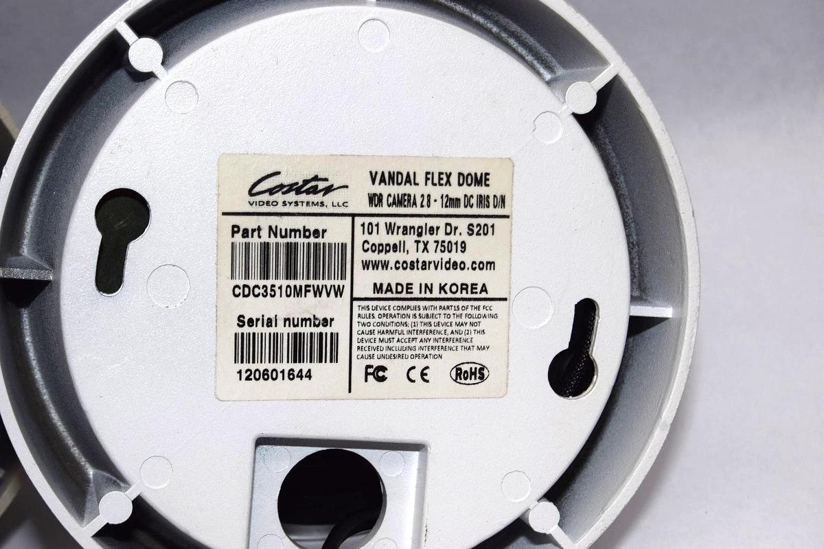 Used Costar CDC3510MFWVW 2.8-12mm Vandal Flex Dome Security Camera (Lot of 2)
