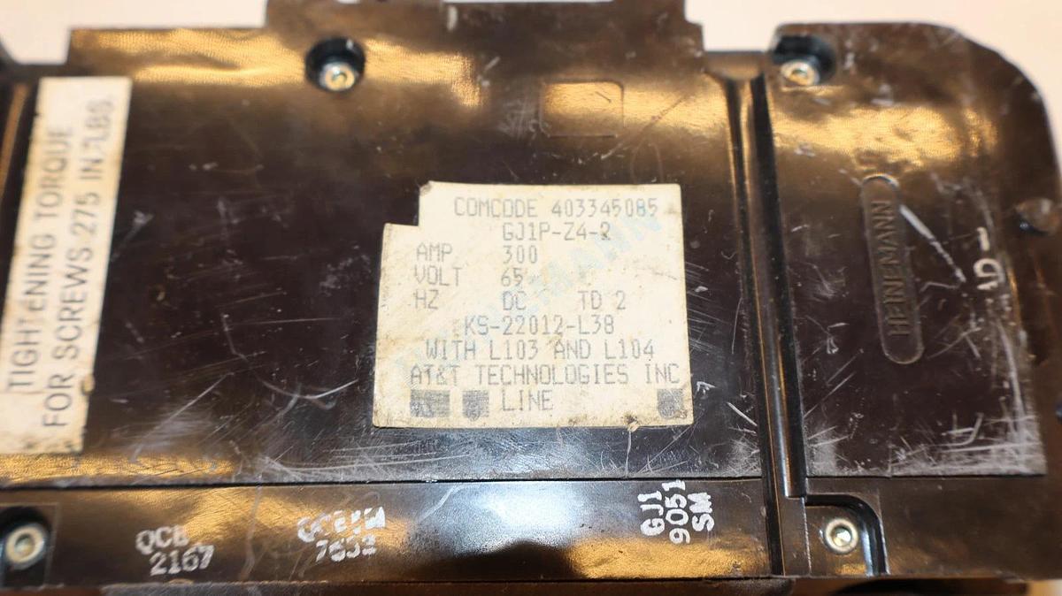Used Heinemann 300A 300 Amp Circuit Breaker GJ1P-Z4-2-U 65VDC