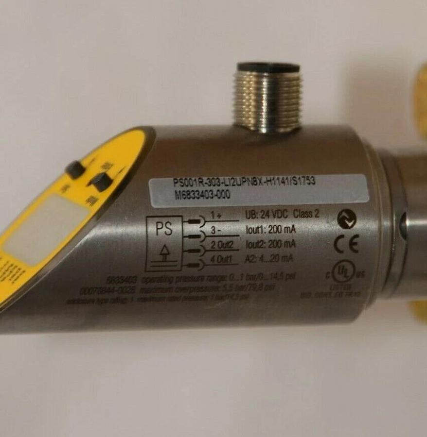 NEW- TURCK PS001R-303-LI2UPN8X-H1141/S1753 M6833403-000 200mA Pressure Sensor