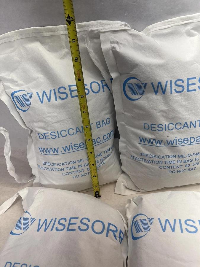 Used 6 bags, Wisesorb Montmorillonite large Desiccant Bag, Size 80 Units, MIL-D-3464E