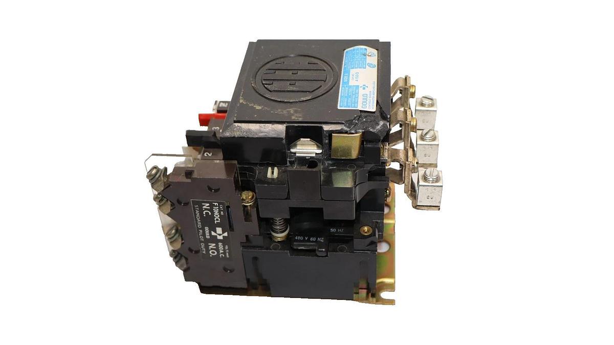 Used Gould A103D Size 2 Contactor With F10N0CL Auxiliary Contact *Chipped*