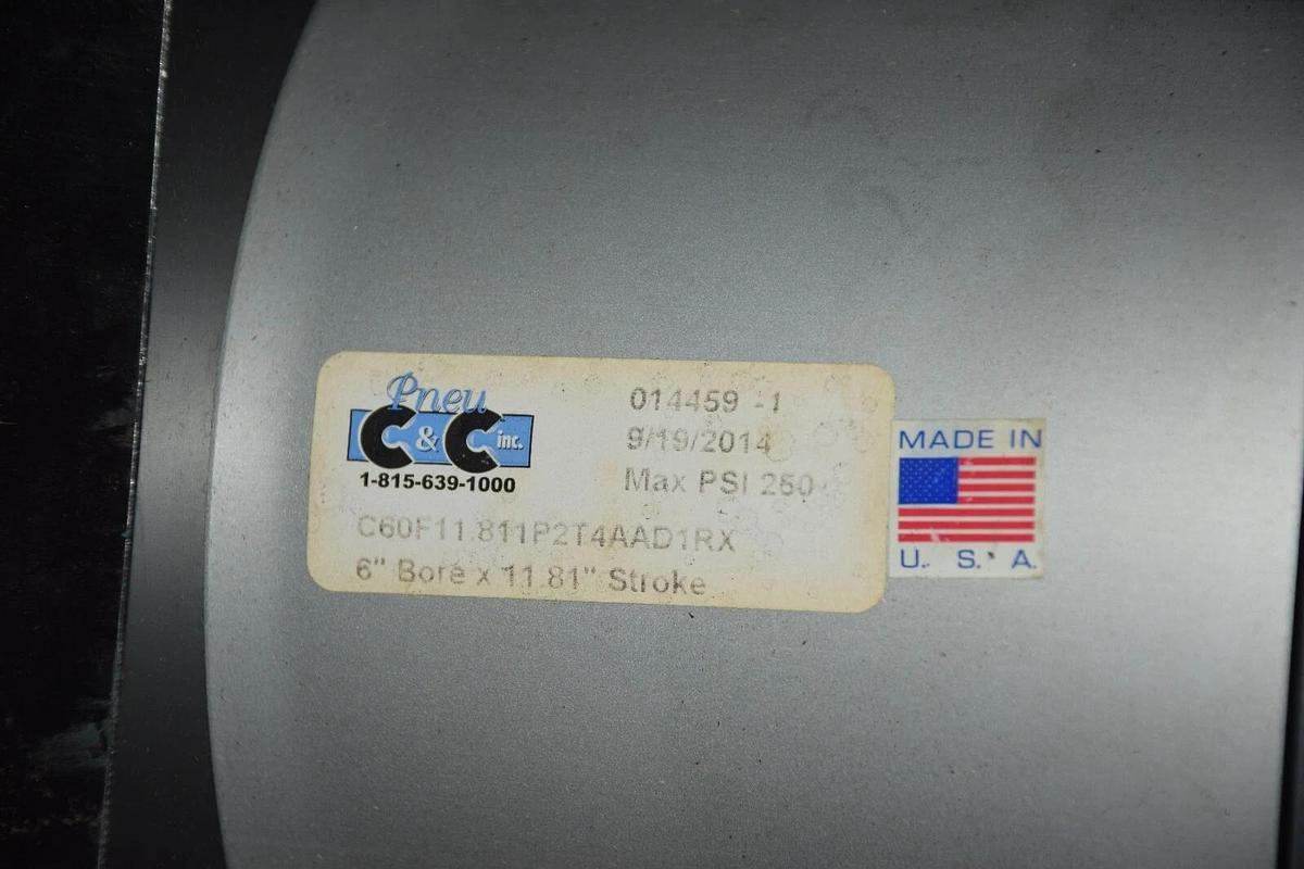 Pneu. Cylinder C&C inc. 014459-1 C60F11.811P2T4AAD1RX 6" bore 11.81" Stroke