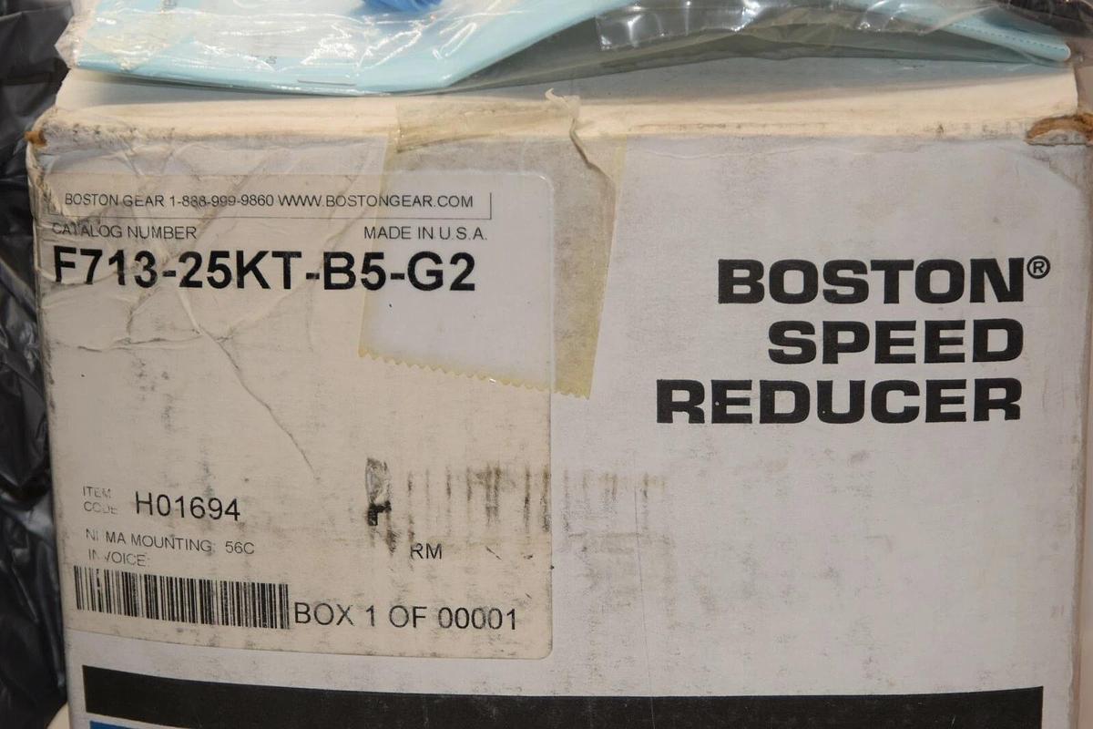 (NEW) BOSTON GEAR F71325KTB5G2 F713-25KT-B5-G2 25 Ratio .43Hp Gear Reducer