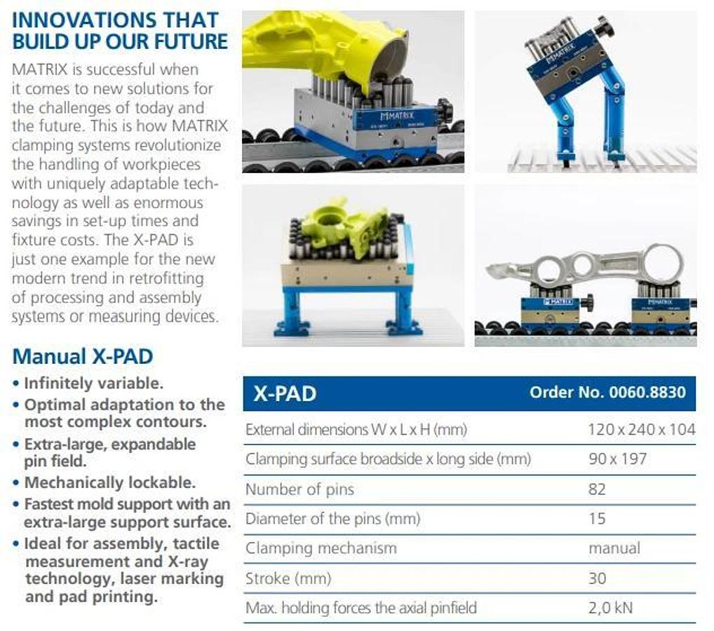 Matrix Manual Clamping System X-Pad 0060.8830 00608830 (NEW)