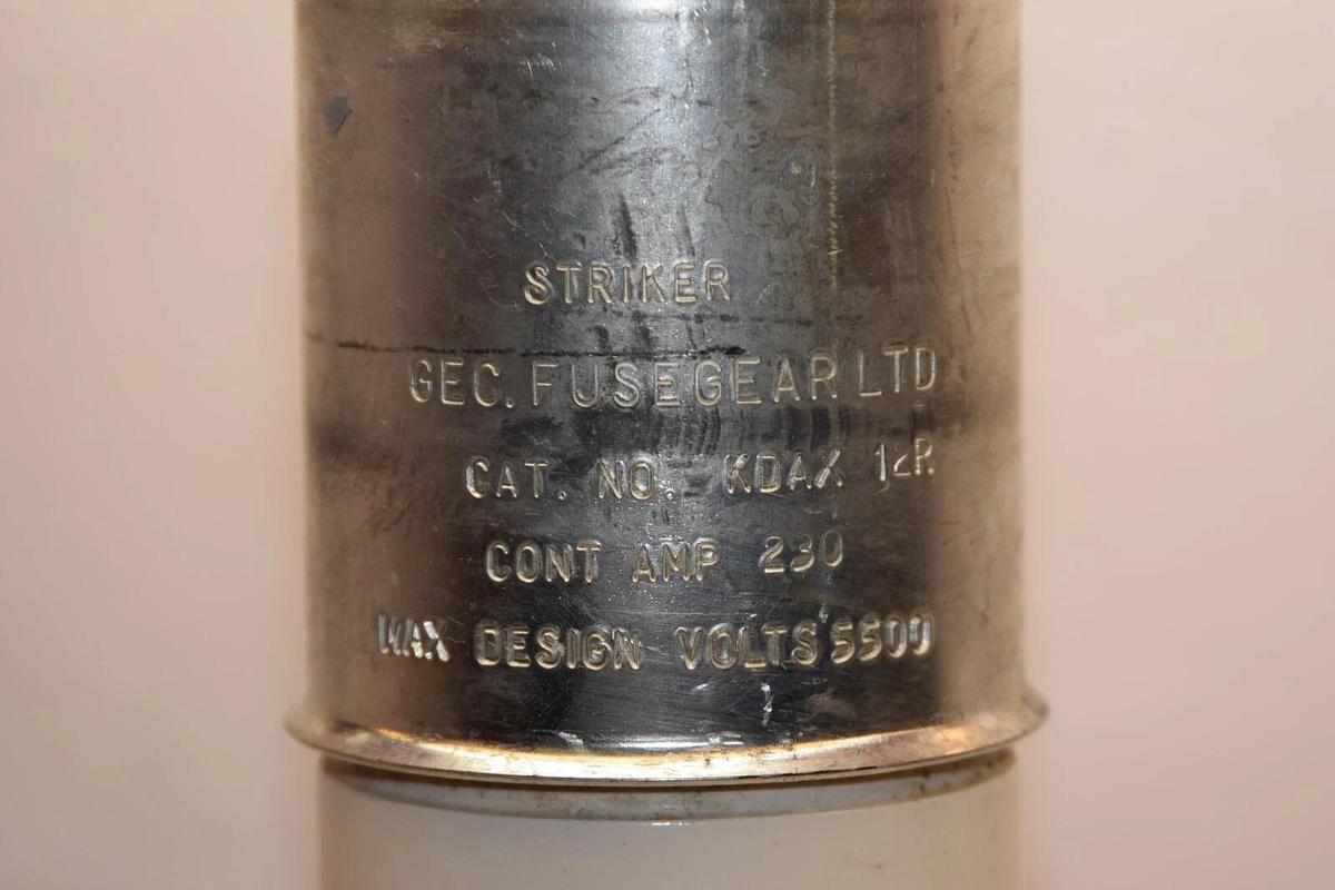 Used GEC STRIKER ENGLISH ELECTRIC FUSE KDAX 12R KDAX12R 230A 230 AMP 5500v