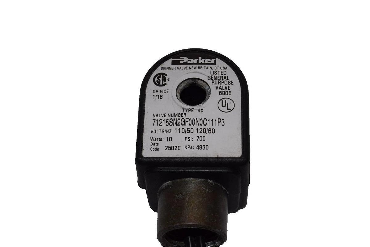Parker 71215SN2GF00N0C111P3 10W 110/120V 50/60Hz 700psi Solenoid Valve Coil New