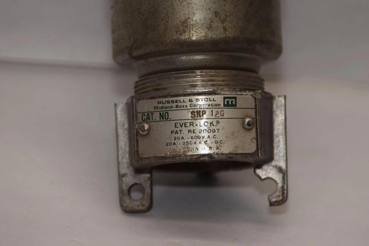 Used RUSSELL & STOLL SKP 12G , SKP12G 20A-600Vac Ever-Lok Plug