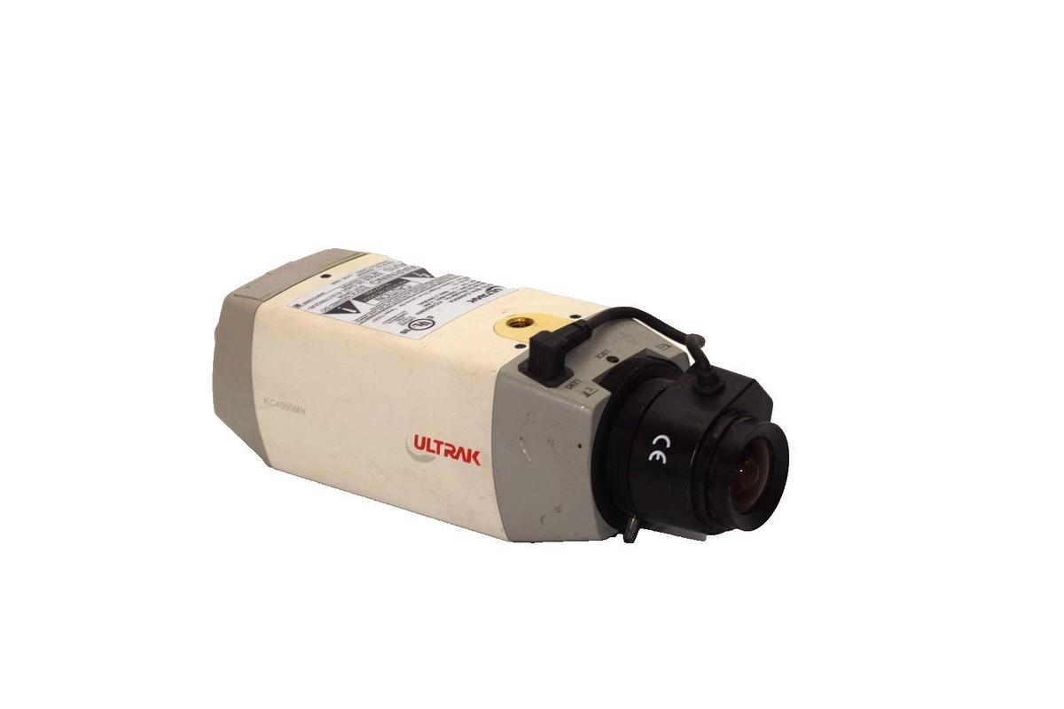Used Ultrak KC4500MN 24Vac 60Hz 2.5W B/W CCD Camera w/2.8m F1.4 CCTV Lens
