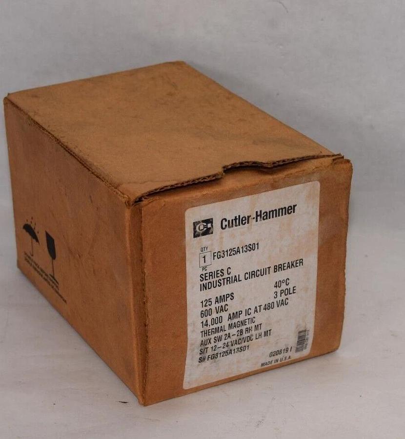 Cutler Hammer FG Generator Application Breaker FG3125A13S01 125A 600V 3p NEW