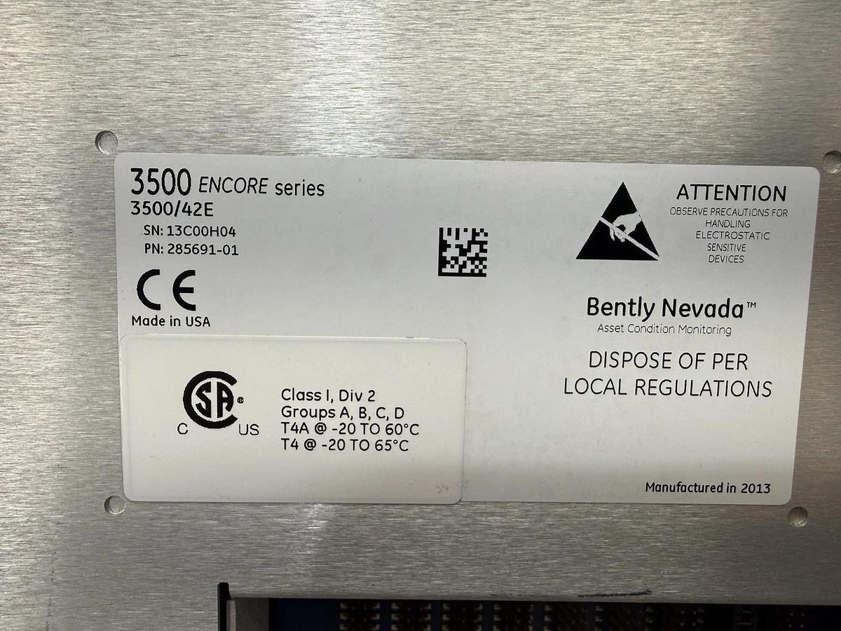 Bently Nevada 3500/42E 285691-01 PLC Module Vibration Monitor 3500 Encore (New)