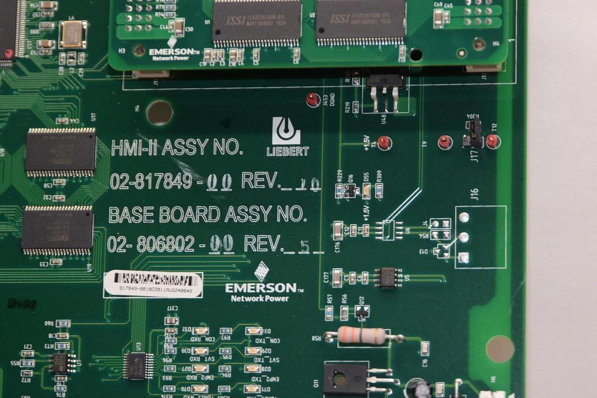 Used EMERSON / LIEBERT 02-817849-00 Rev 10 02-806802-00 Rev 5 HMI-II Assy Board