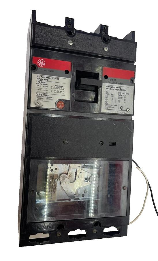 Used General Electric GE TJL6S 600A 600 Amp Hight IC Breaker 3p  NO RMS9 Progr, AS-IS