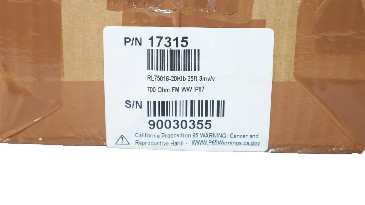 Rice Lake Load Cell  RL75016I-20K RL75016-20K 17315 20K lbs RL75016I20K (New)