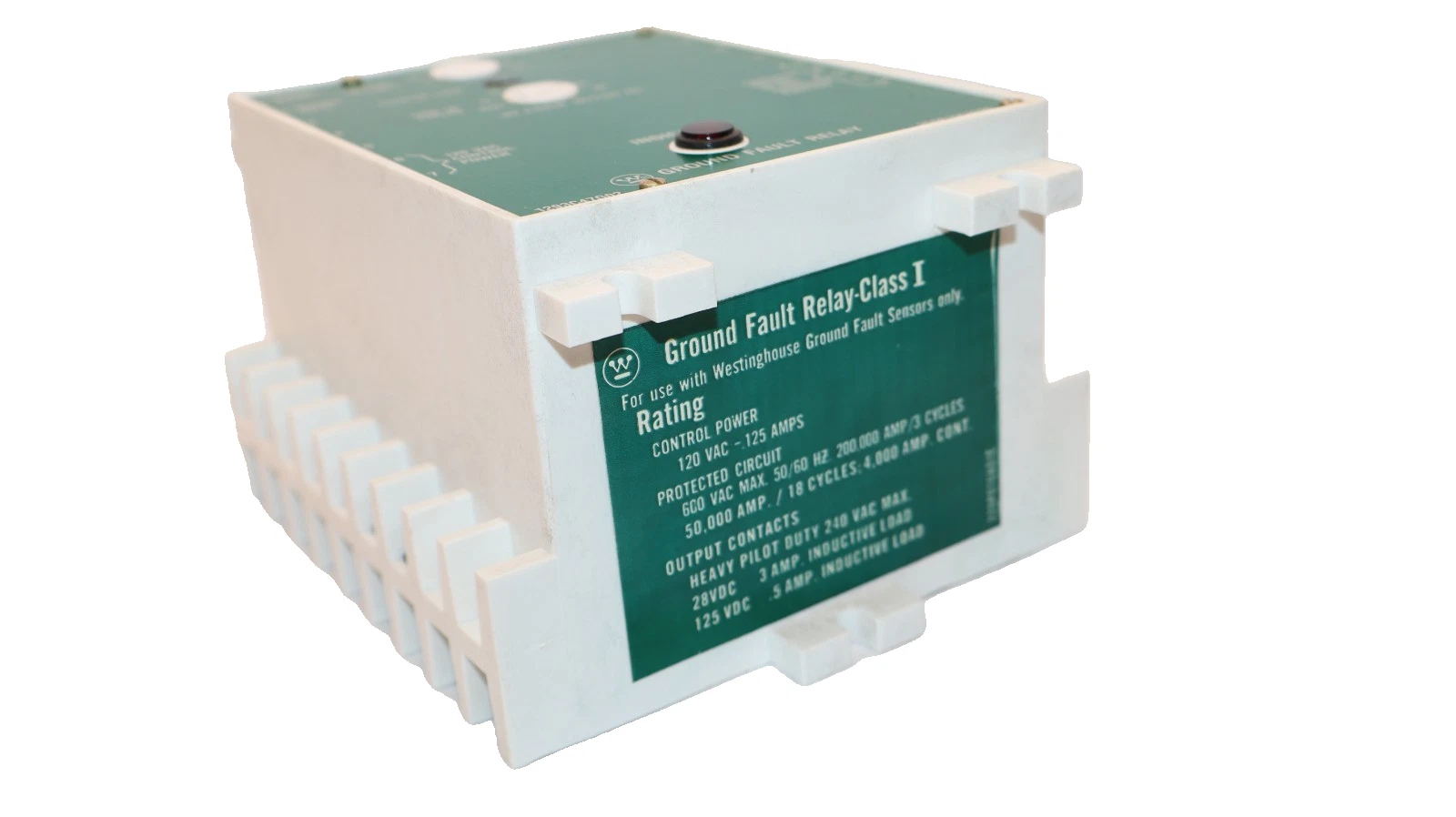 Westinghouse Ground Fault Relay Class I 120V 125A 1293C47G02 255P156H02D (NOS)