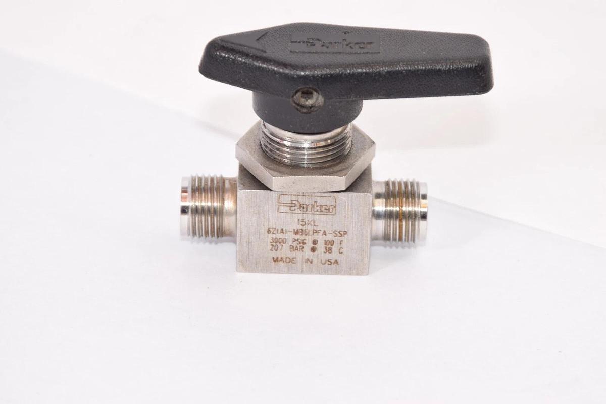 Used PARKER 6Z(A)-MB6LPFA-SSP 15XL Stainless 3/8" Inline 2-Way Valve