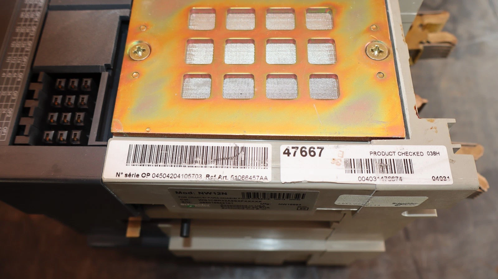 Refurbished Square D Masterpact Breaker NW12N 1200A WG1CBR33A9SXFXXXXX Micrologic 5.0 1000A