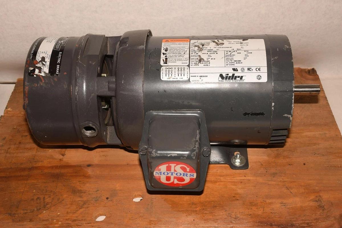 U.S. Motors U1P2DFC 1hp 208-230/460 1800 RPM Shur Stop Brake 105631106003 (New)