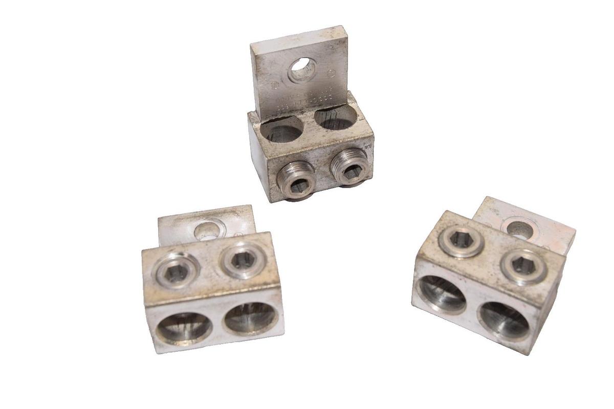 Used DCC C-17 DU-600 600MCM 4 AL-CU Double Mechanical Lugs (Lot of 3)