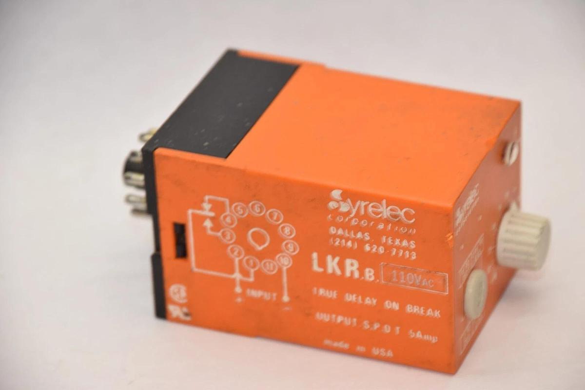 Used CROUZET / SYRELEC LKR , LKRB 5Amp 1-10s Timer Relay 110Vac