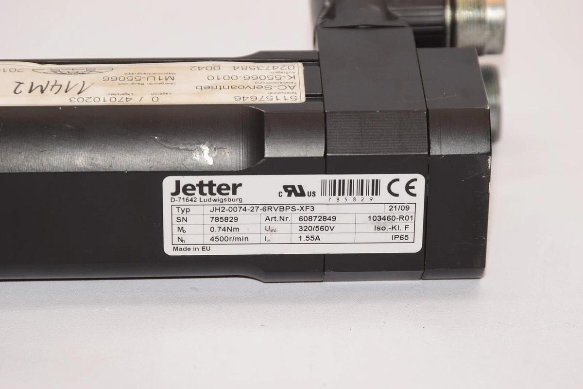 Used JETTER JH2-0074-27-6RVBPS-XF3 1.55A 24Vdc 3 PH PM Servo Motor