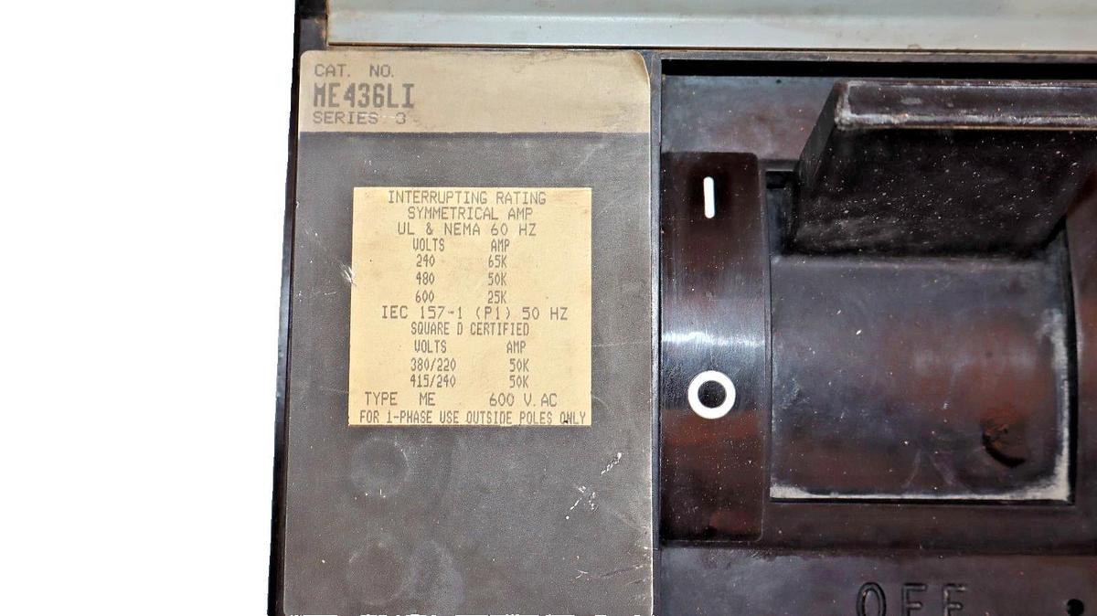 Used Square D I-LINE Breaker ME436LI 400A 400 Amp 600V Micrologic 250A Trip ME4250RP