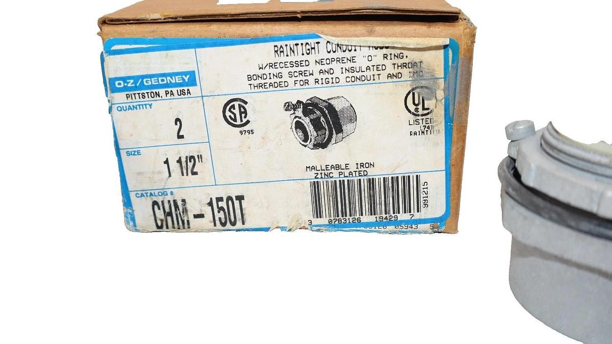O-Z Gedney  Raintight Conduit Hub 1-1/2" CHM-150T 1-1/2" (New - Box of 2)
