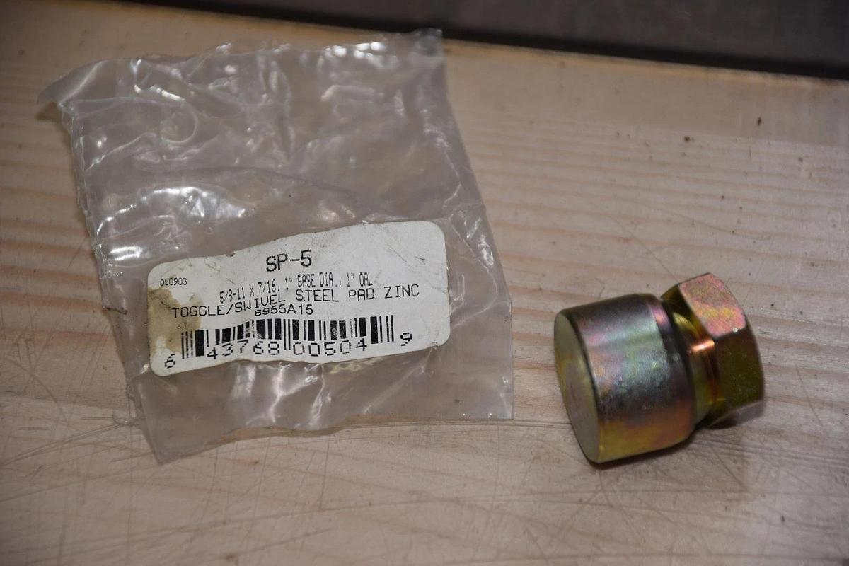 McMaster SP-5 SP5 8955A15 5/8-11x7/16 1" BASE TOGGLE/SWIVEL STEEL PAD ZINC NEW