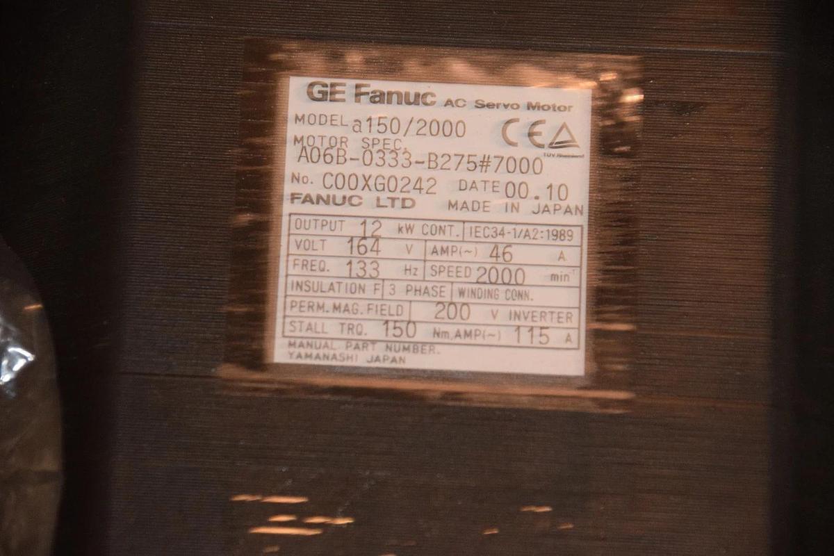 NEW FANUC AC Servo Motor A06B-0333-B275  A06B-0333-B275#7000 A150/2000 12kW 164v