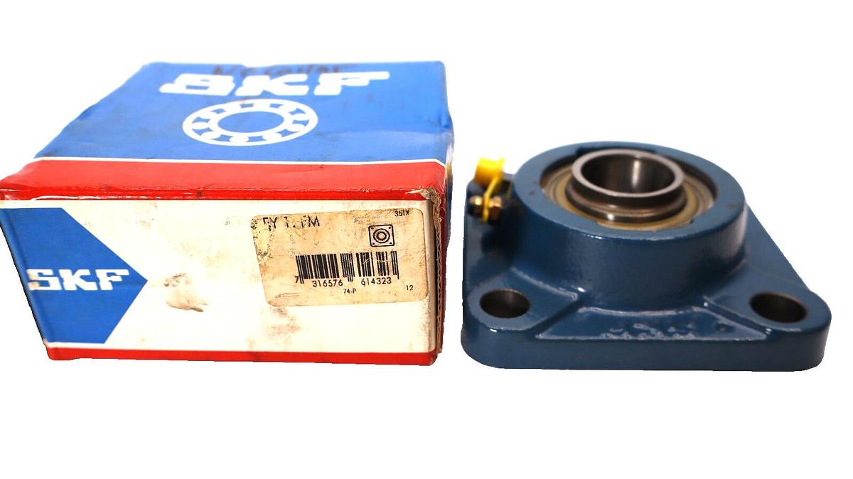 (NEW) SKF FY 1.FM , FY1.FM FY1FM 4-Bolt Square Flange Bearing