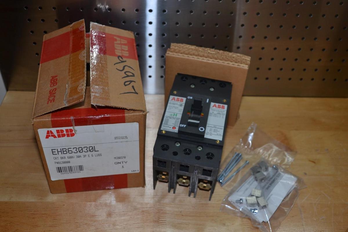 ABB EHB63030L EHB Breaker Line Load E 6 Lugs 3 Pole 30 Amp B130000 30A 30 A