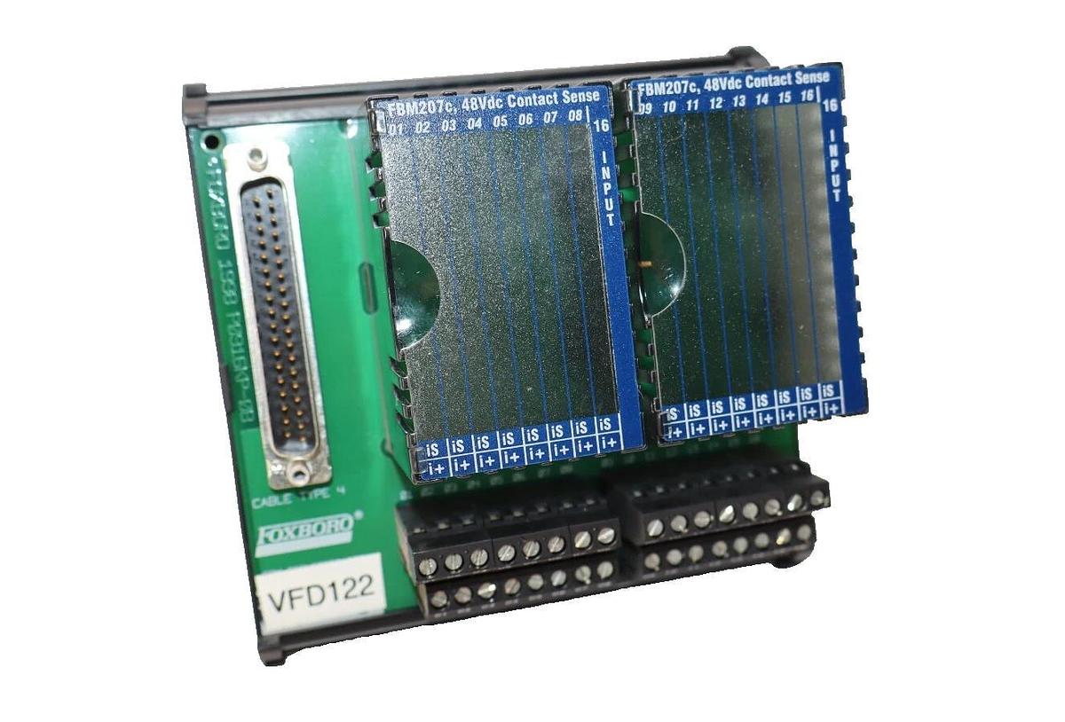 Used FOXBORO INVENSYS FBM207c P0917MF 0E RY1147 48Vdc Contact Sense 16 Input Module