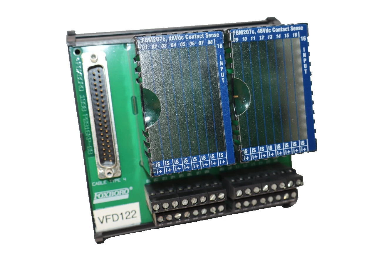 Used FOXBORO INVENSYS FBM207c P0917MF 0E RY1147 48Vdc Contact Sense 16 Input Module