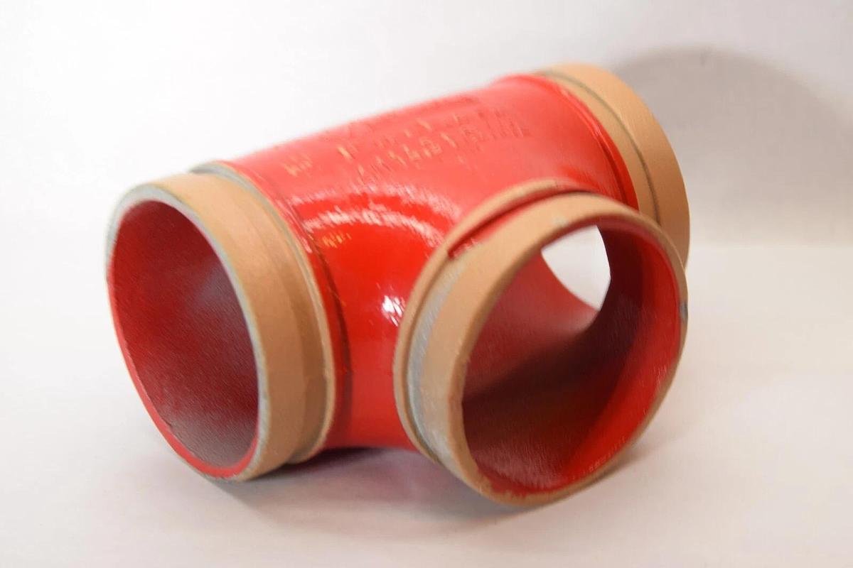 (NEW) VICTAULIC 4/114.3 No. 002 C-E=4.00 IN 4" FireLock Straight Grooved Tee