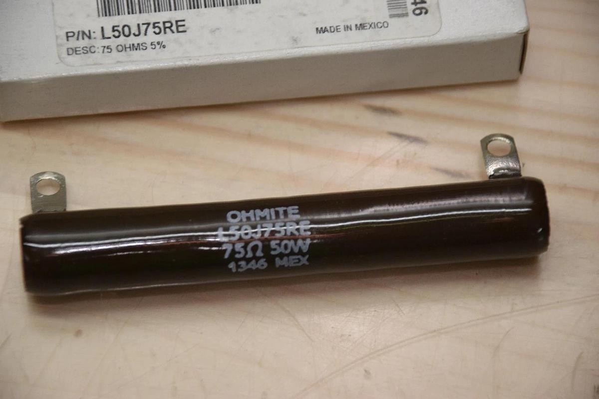 OHMITE L50J75RE 75ohm 50W 5% RESISTOR NEW