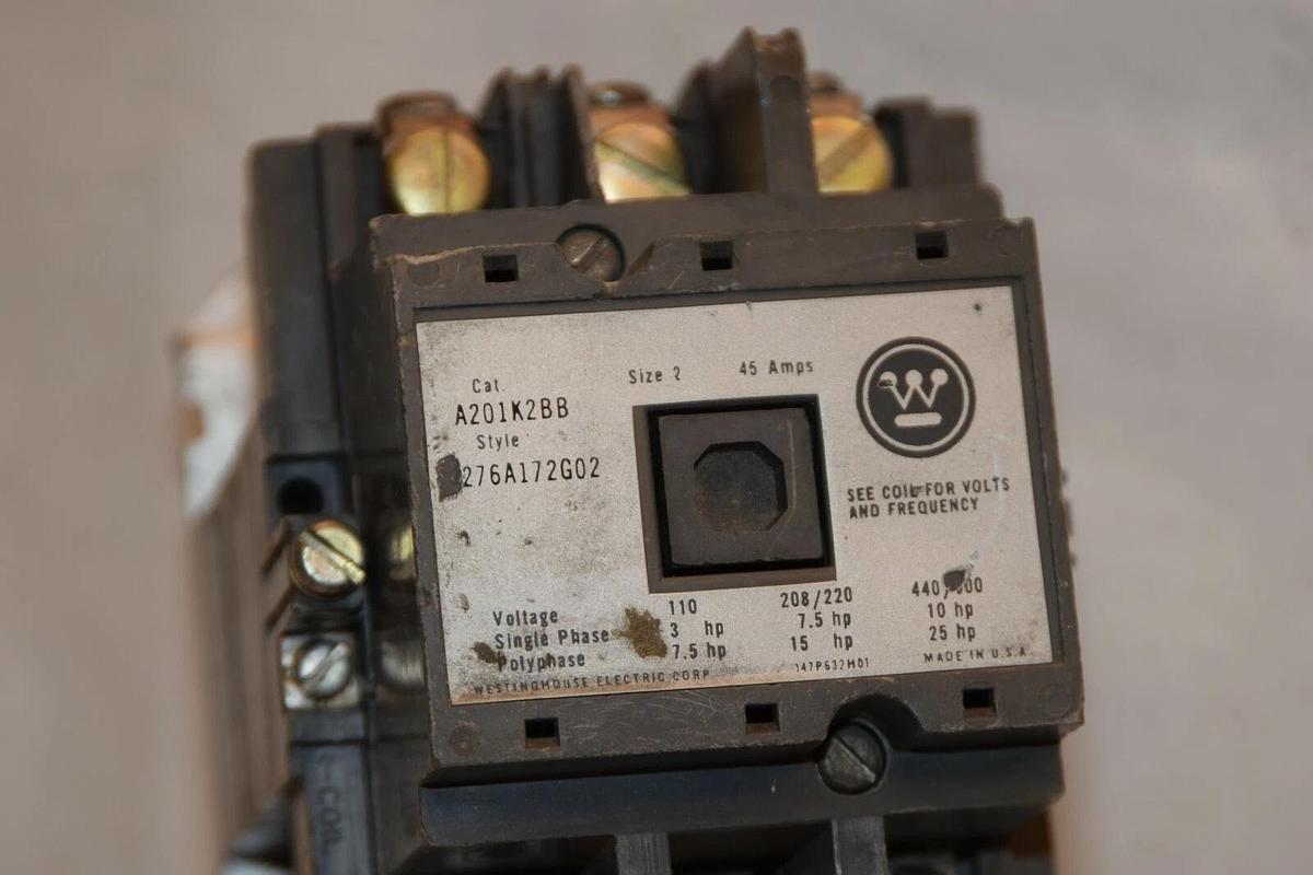 Used WESTINGHOUSE A201K2BB 45A Size 2 110V 110/120V Coil Contactor