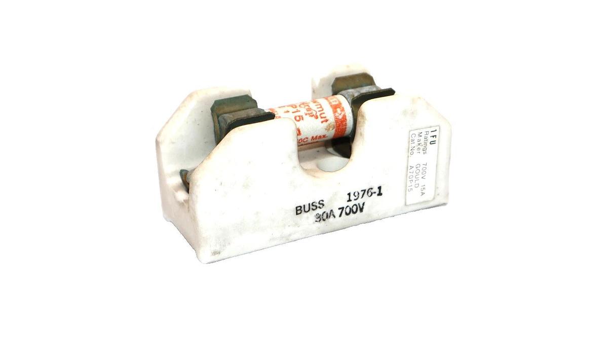 Used Buss / Bussmann 1976-1 , 19761 30A 700V Porcelain Fuse Holder (Lot of 2)