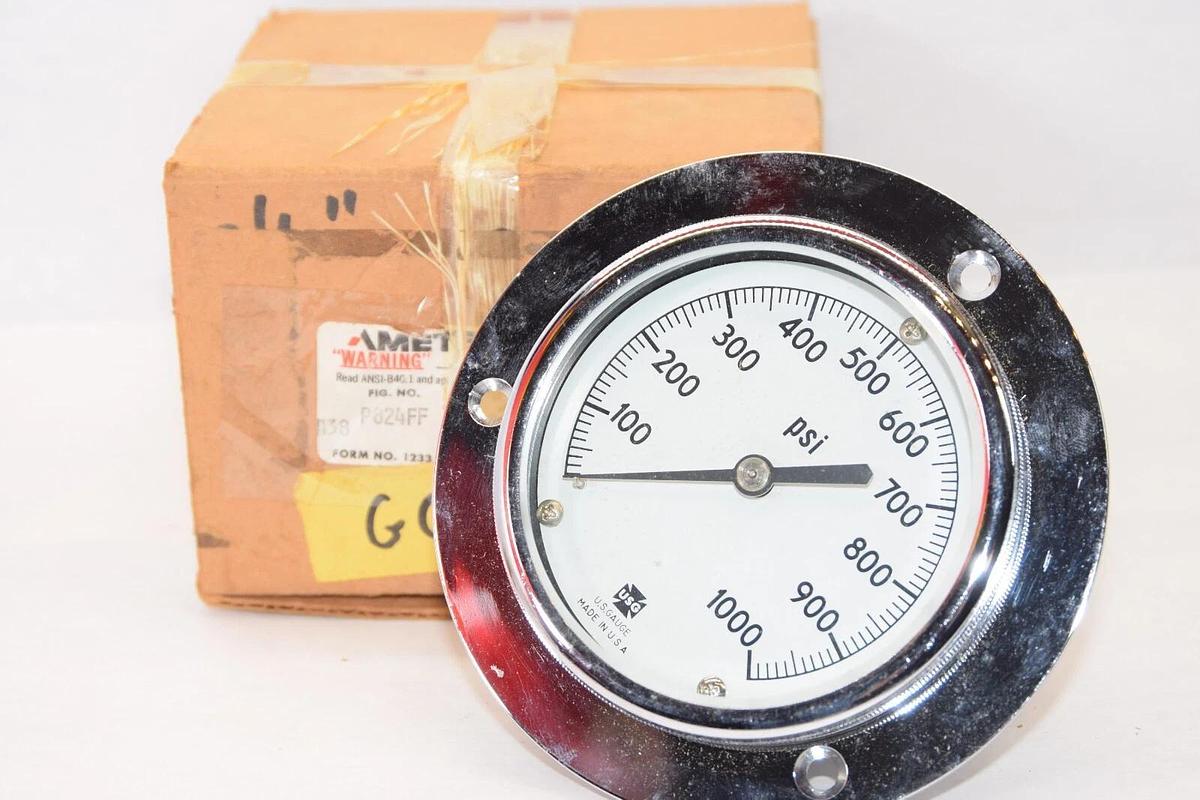 AMETEK P824FF 0-1000psi 3.5" Face  Flanged Pressure Gauge (NEW)