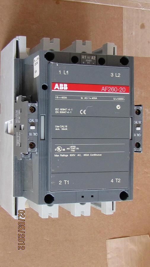 ABB CONTACTOR AF260-20 AF26020 AF260 20 20VDC - 60VDC COIL 600V MAX NEW