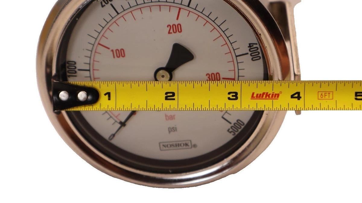 NOSHOK Back Connection Gauge 0-5000psi Liquid Filled 1/4 NPT 344.7 Bar (NEW)