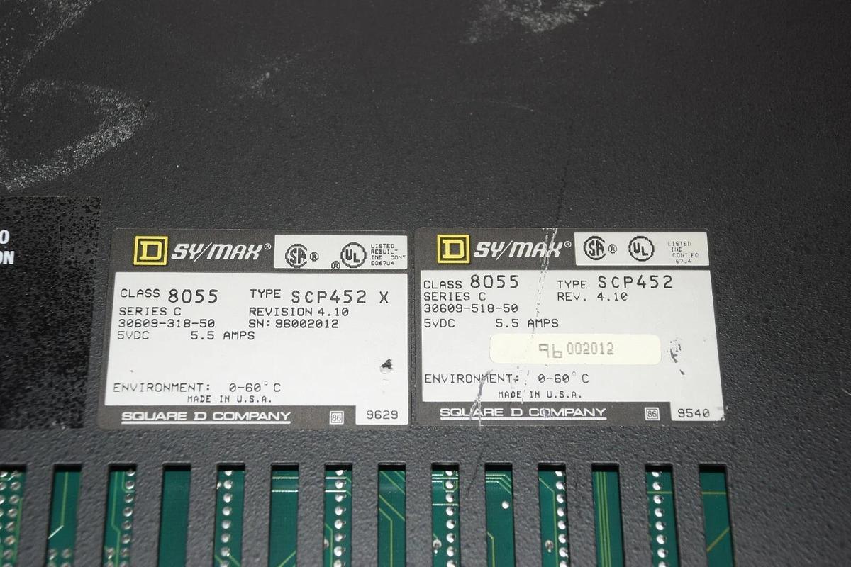 Used Square D SyMax 8055 SCP452 450 Series Processor Module