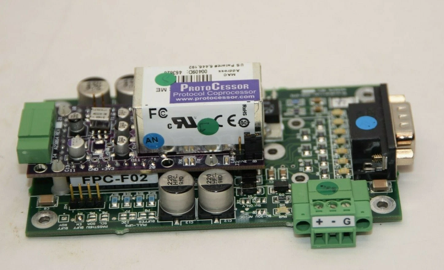 Used PROTOCARRIER 232-DTE A23075 F31144 Rev 2 AF-M1 94V-0 PC Board