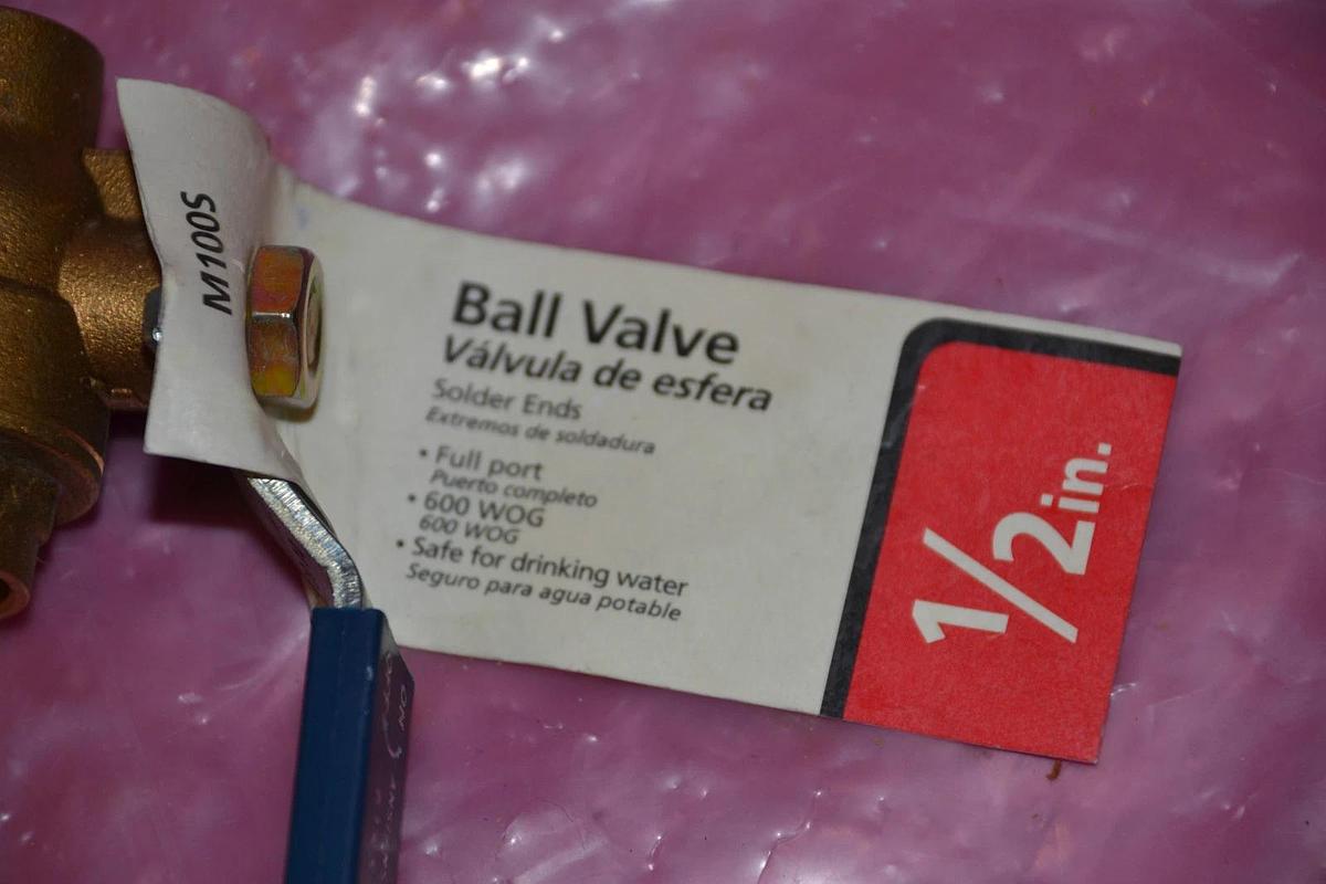LOT OF 2 AMERICAN VALVE M100S BALL VALVE 1/2" 1/2 " NEW