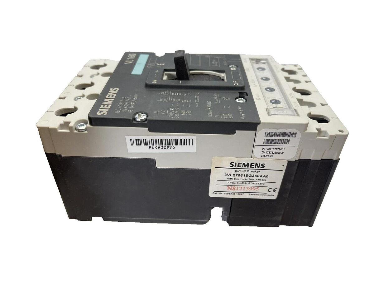Siemens 3VL2706-1SG36-0AA0 Z, 63 amp, 3VL2706-1SG36-0AA0-Z Breaker, Open Box NEW