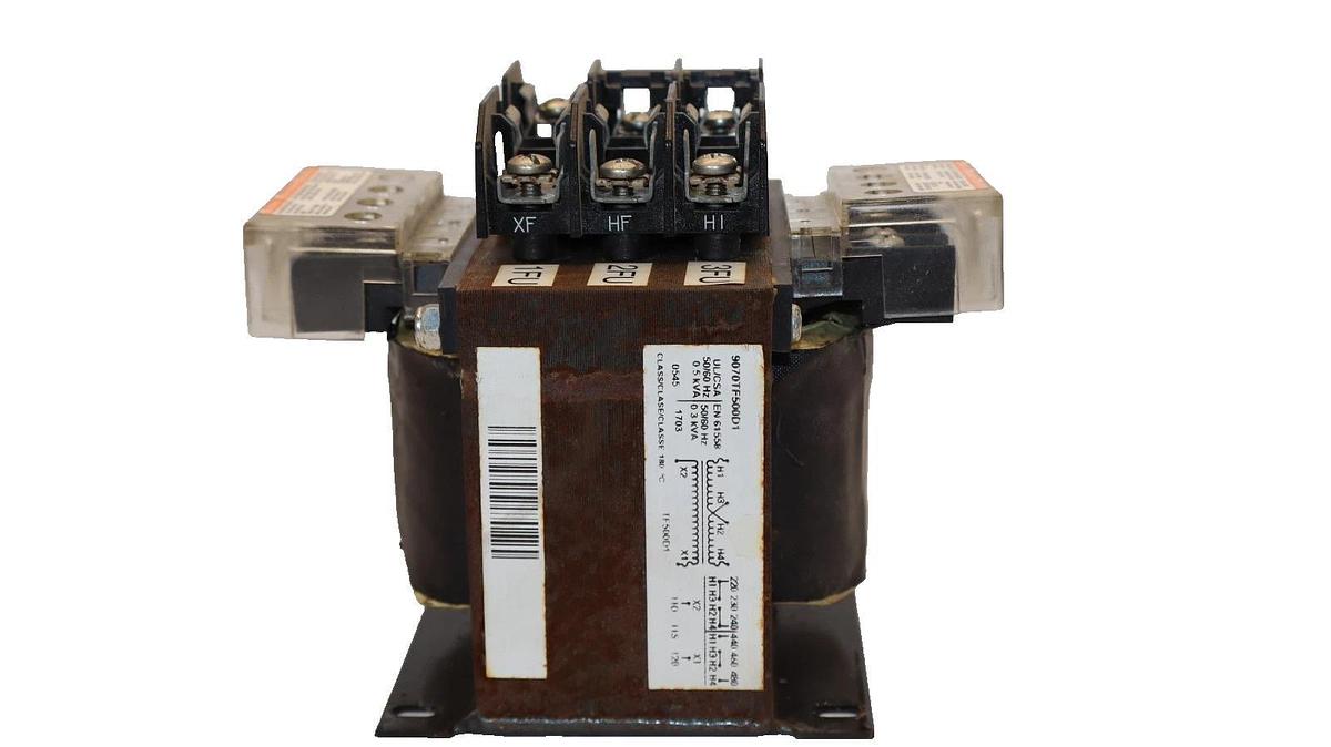 Used Square D Control Transformer 9070TF500D1 .5va .3kva w/ 30A Fuse Holder