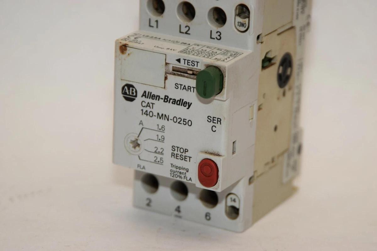 Used ALLEN BRADLEY 140-MN-0250 Series C 1.6-2.5A Manual Motor Starter