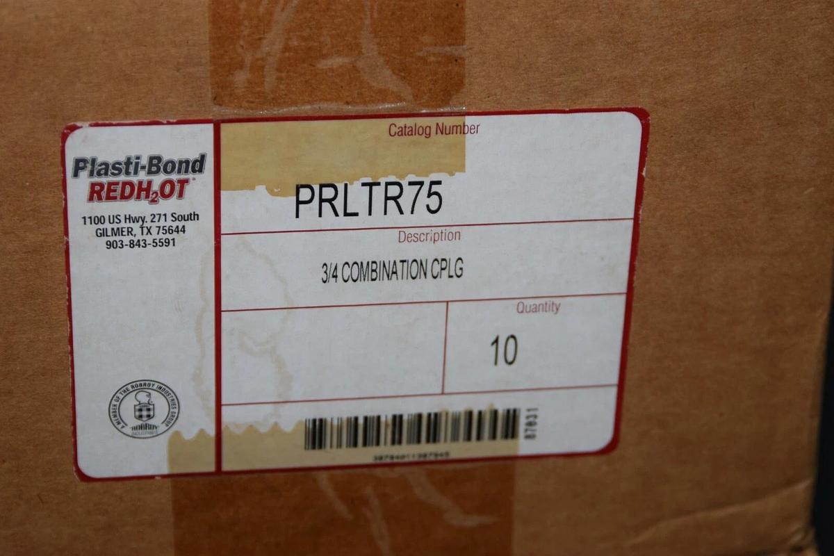 PLASTI-BOND PRLTR75 Red H2OT 3/4" Coated Conduit Comb. Plug Fitting (NEW)