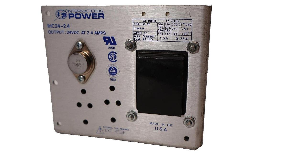 Used INTERNATIONAL POWER IHC24-2.4 24Vdc at 2.4Amp Power Supply