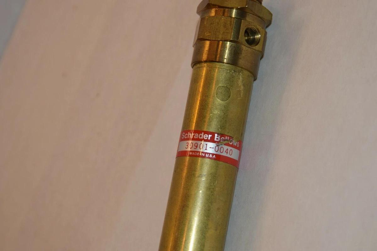 NEW SCHRADER BELLOWS 30901-0040 309010040 4" STROKE BRASS PNEUMATIC CYLINDER