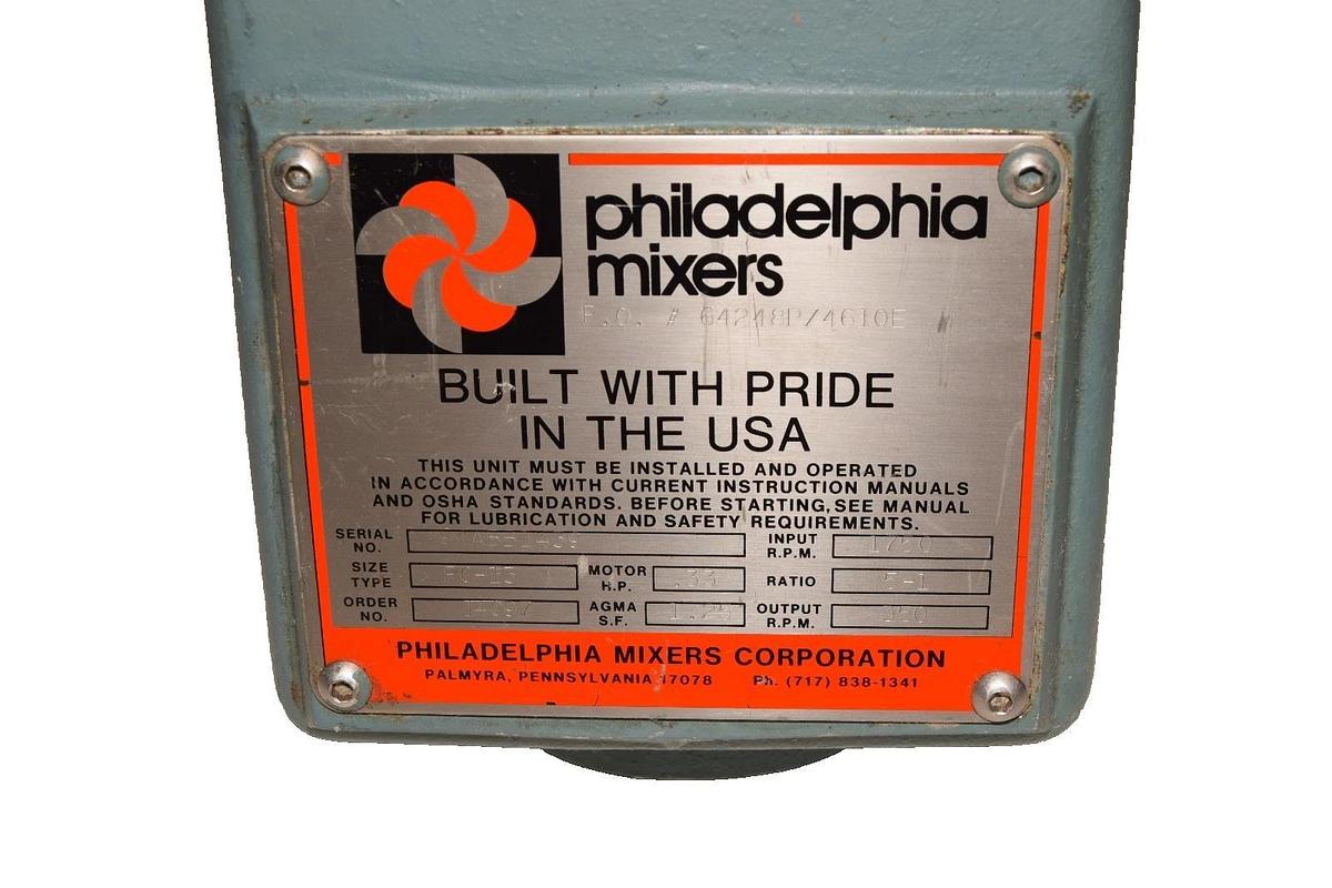 Philadelphia Portable Mixer Tank Agitator PG-13 1/3hp 350rpm 3ph Lightnin NOS